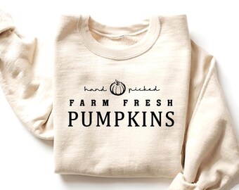 Farm Fresh Pumpkin Sweatshirt: Women's Fall Crewneck Shirt.
