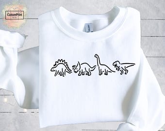 Sweat-shirt dinosaure, chemise Types de dinosaures, T-Rex Triceratops Stegosaurus, cadeau pour amateur de dinosaures
