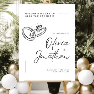 Minimalist Wedding Welcome Sign, Engagement Sign, Digital Download, Customisable Welcome Sign