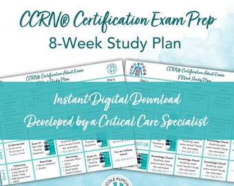CCRN® 8-week Study Plan I Ace Your CCRN I CCRN Test Prep Study Plan I Critical Care Certification Prep Plan I Digital Download