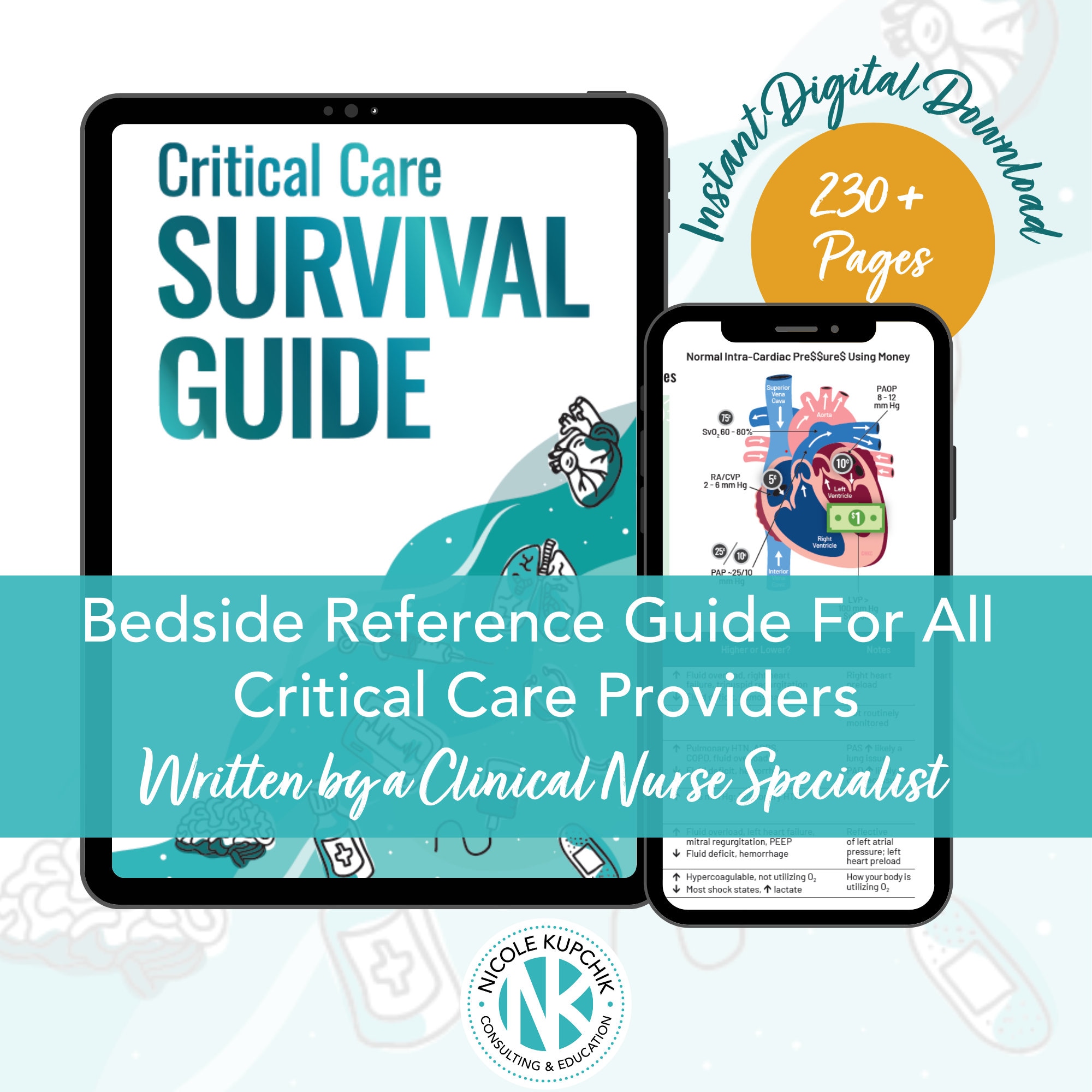 Critical Care Survival Guide | Bedside Reference Guide I Trusted Medical Resource for All Critical Care Providers I Digital Download I eBook