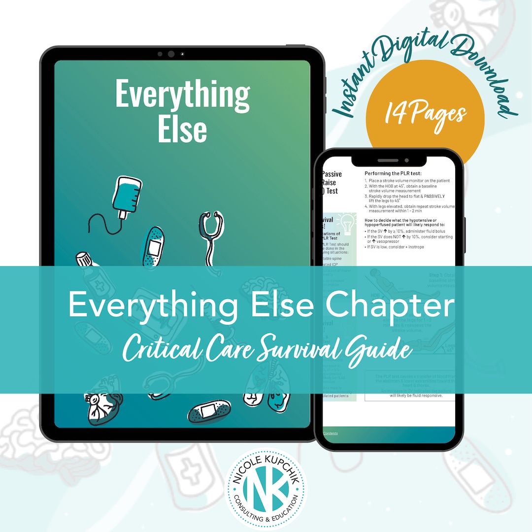 Study Or Else Everything Else Critical Care Study Guide | Sepsis, Anaphylaxis, Lab ...