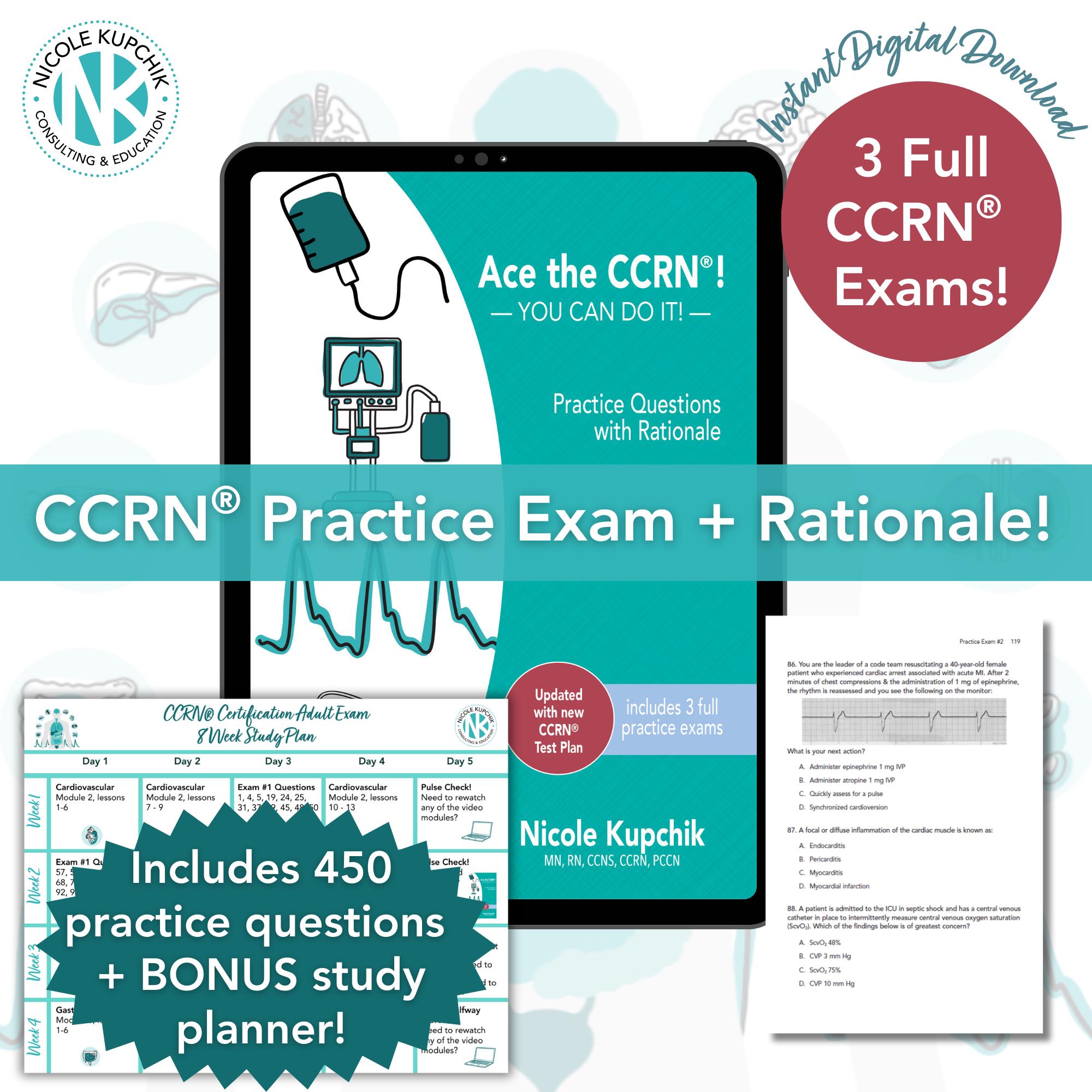 Ccrn Guide CCRN® Exam Prep Bundle | Study Guide, Practice Questions & 8-week Exam ...