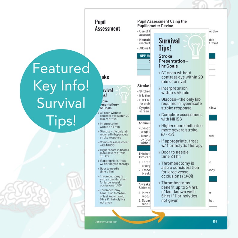 Critical care survival tips for stroke treatment — fibrinolytic therapy CT scan and pupil assessment nursing reference for neuro ICU nurses and CCRN exam prep.