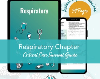 Respiratory Critical Care Study Guide | Mechanical Ventilation, ARDS, ABG Reference (Digital Download)