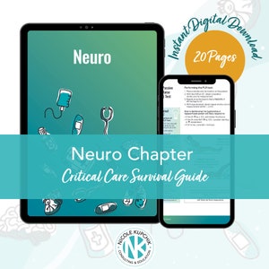 Neurology Critical Care Study Guide PDF digital download for ICU and neuro nurses — covers stroke ICP monitoring brain anatomy seizure management and CCRN exam prep.