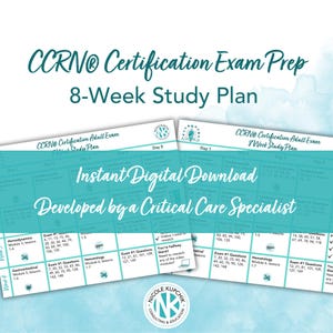 Calendario y planificador de estudio de 8 semanas para la certificación de enfermería de cuidados intensivos de la AACN (CCRN®) / Guía de estudio (descarga digital en PDF)