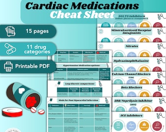 Cardiac Medications Cheat Sheet for Nurses | Comprehensive PDF Download | Charts & Tables for Quick Reference