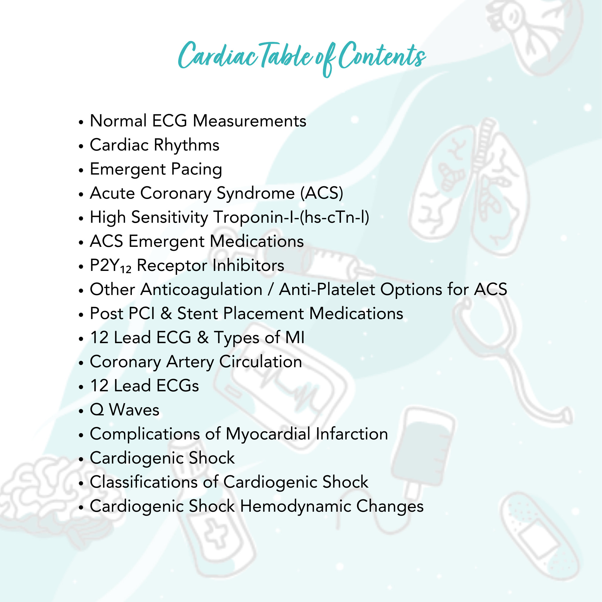 Cardiac Study Guide I Bedside Reference for Critical Care Providers I ...