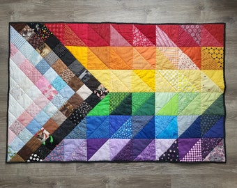 LGBTQ+ Rainbow Pride Flag Quilted Wall Hanging Handmade