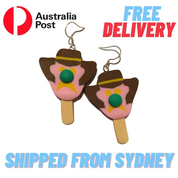 Bubble O Bill , Australian Iconic Classic Ice Cream, Laser Cut Acrylic Earrings