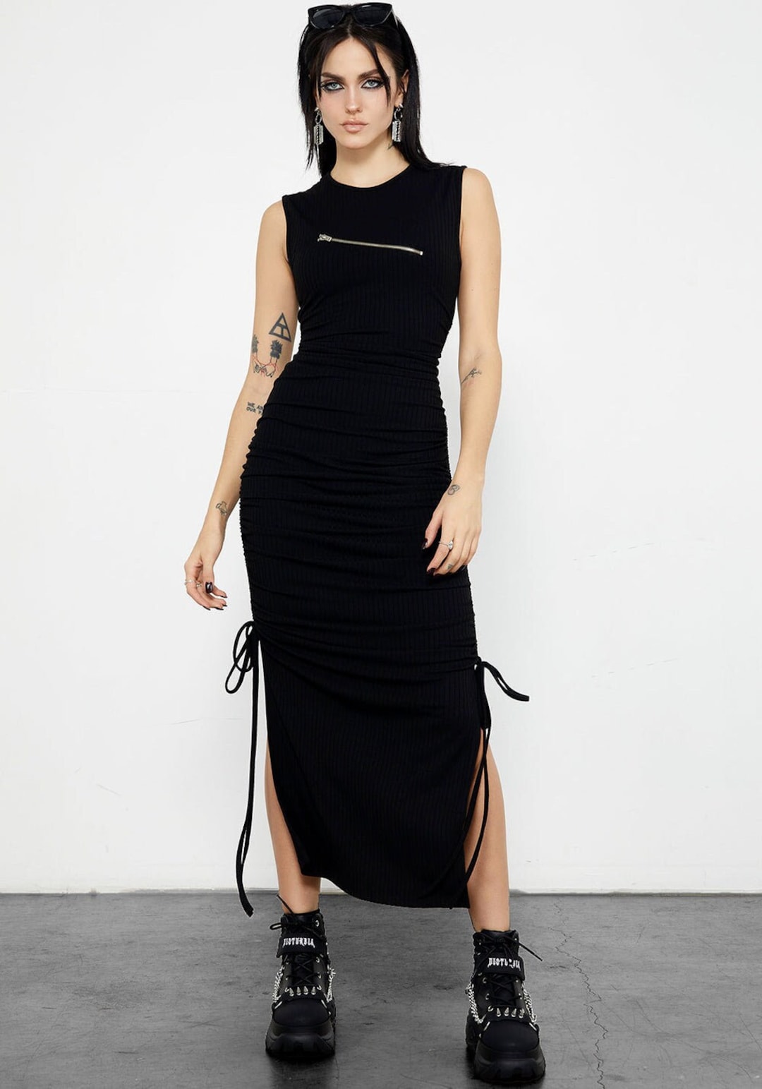 Brand New Disturbia Black Zip Dress - Etsy