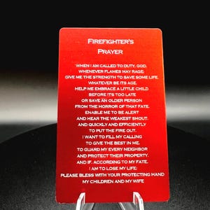 Firefighter Prayer Metal Card