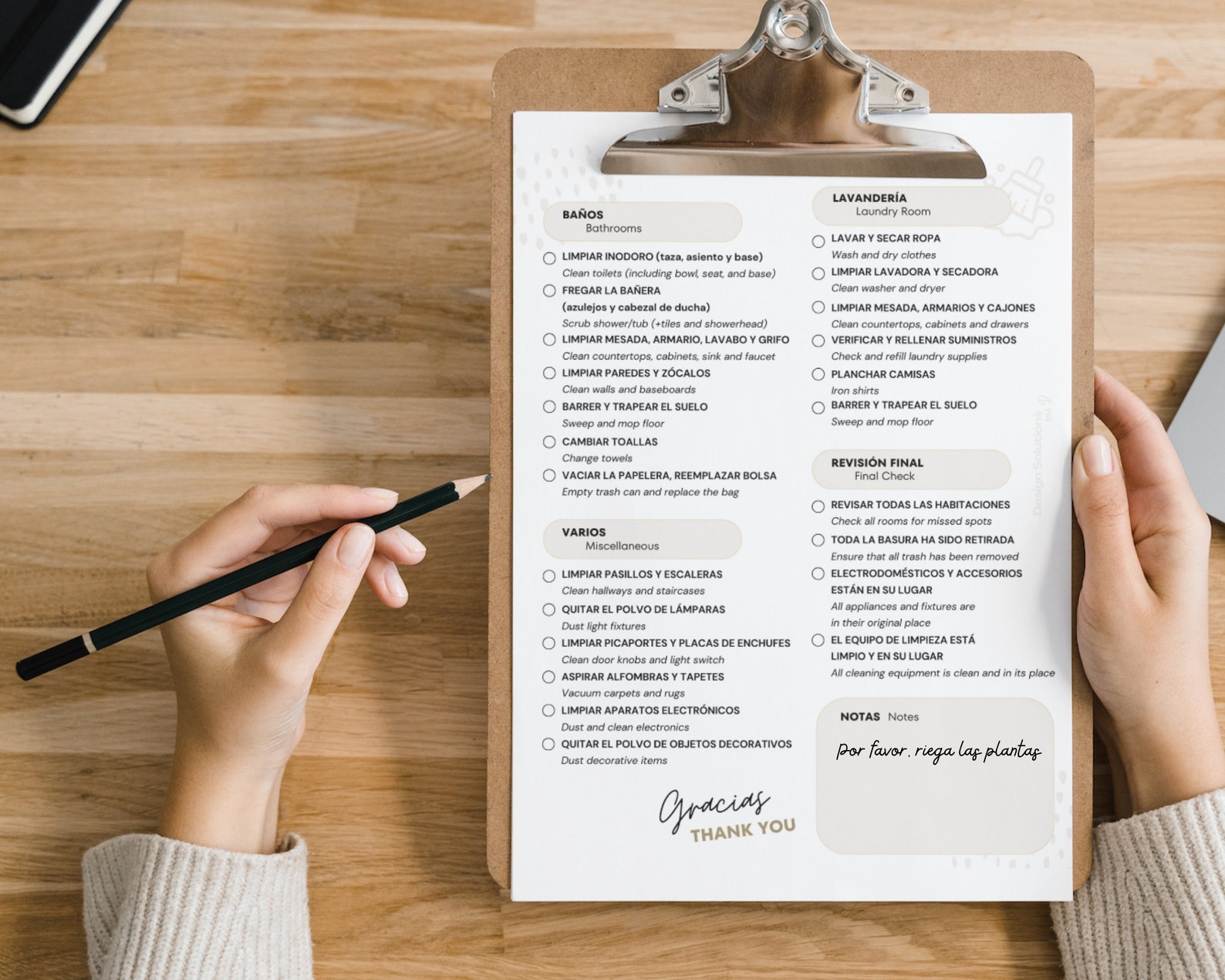 Cleaning Checklist in Spanish and English Plus Basic Cleaning Spanish