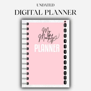Undated Monthly Digital Planner, GoodNotes Notability Compatible (PDF)
