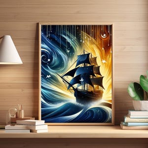 Sailing Ship,sailing ship art,pirate ship,contemporary,coastal wall art,luxury wall art,ship painting,home decoration,abstract ship wall art