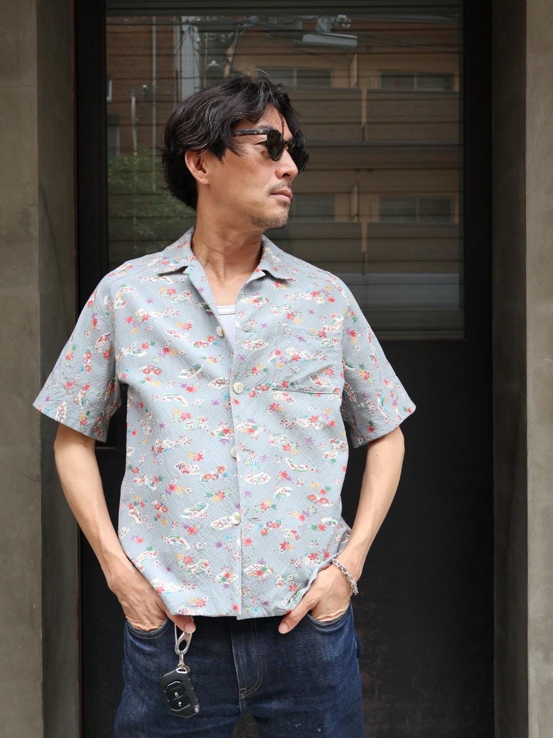 Japanese Vintage Kimono Rebuild Aloha Shirt - Etsy