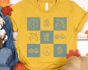 Peace Shirt, Retro tee, Hippie shirt, Freedom T-shirt, Peace Shirt, Activist Gift Boho shirt, 60's Peace Tee, Vintage T-Shirt