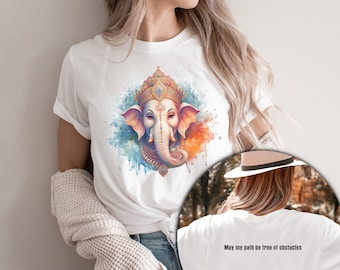 Camisa Lord Ganesha, Camisa espiritual del dios hindú, Camisa de cita inspiradora, Regalo de profesor de yoga, Camisa boho, Camisa de meditación, Regalo para amantes del yoga