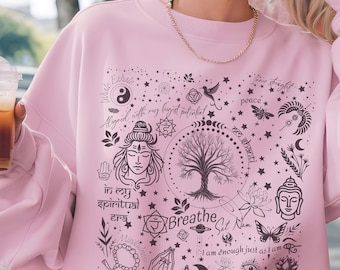 Spiritual Era Sweatshirt, Yoga Meditation Sweater, Self-Care Gift, Affirmation Sweater, Healing Yoga Lover Top, Spirituality gift