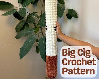 Big Cig PDF Pattern | Crochet Cigarette Plushie Soft Amigurumi PDF Pattern | Angry Cigarette Plush PDF Pattern | Digital File