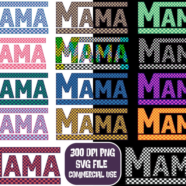 Retro Checkered Mama Png, Mama Svg, Distressed Mama Png, Retro Mama Png, Retro Mama Svg, Checkered Mama Shirt Design, Mom Png, Mom Svg