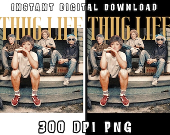 Gouden meisjes Thug Life Png digitaal bestand