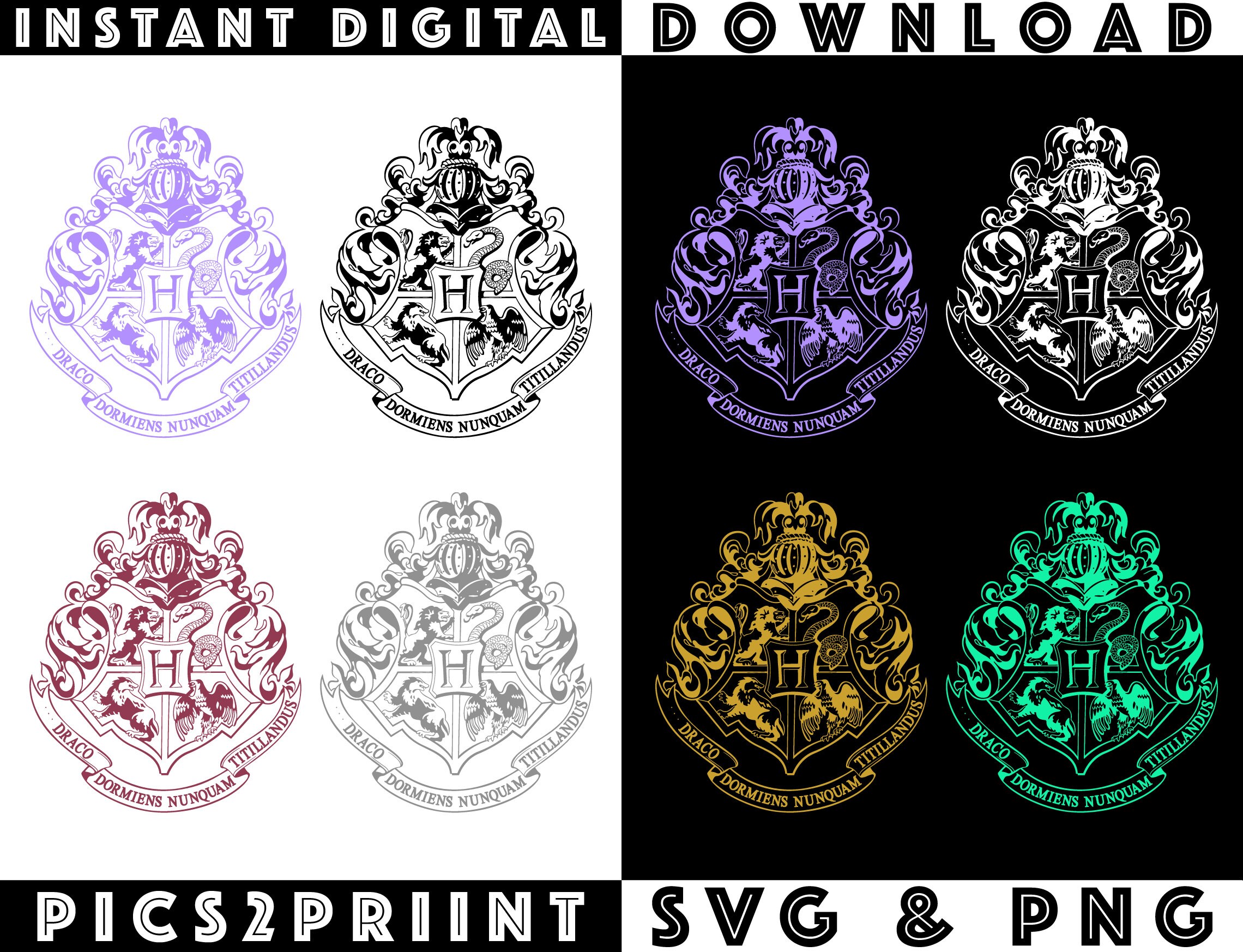 Hogwarts Crest SVG File Etsy