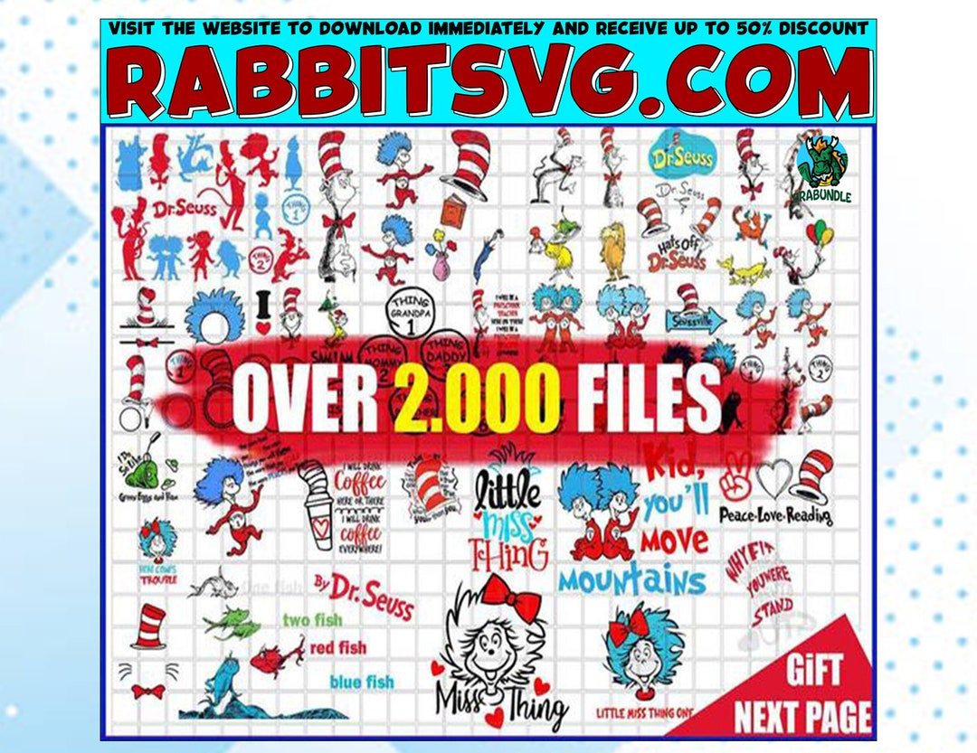 Dr Seuss Svg Mega Bundle Cat in the Hat SVG Dr Seuss Hat - Etsy