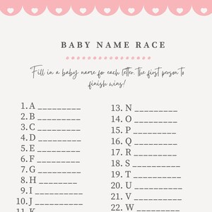 Pink Hearts Baby Shower Games