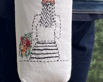 water bottle bag mothers day gift for mom boho adjustable crossbody bottle holder with inner and outer pocket gift for her