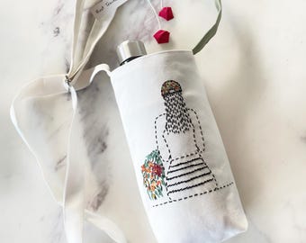 Thank you teacher gift crossbody bottle bag with inner and outer pocket Best teacher ever gift  water bottle bag gift for teacher