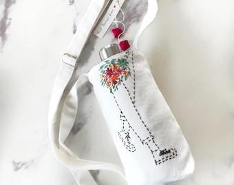 Appreciation gift for her teacher gift water  bottle carrier bag with inner and outer pocket adjustable crossbody strap bag Mothers Day gift