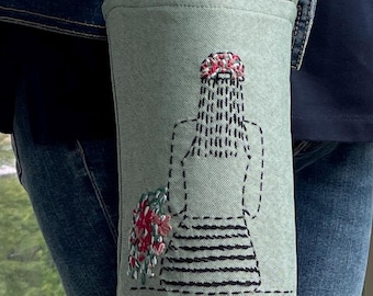 water bottle holder purse sage green eco friendly bottle carrier adjustable bottle carrier bag  sports accessory with inner and outer pocket