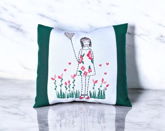 nursery decor kids room decoration embroidered pillow baby girl first birthday 3ox30 cm pillow personalized pillow baby shower gift for her