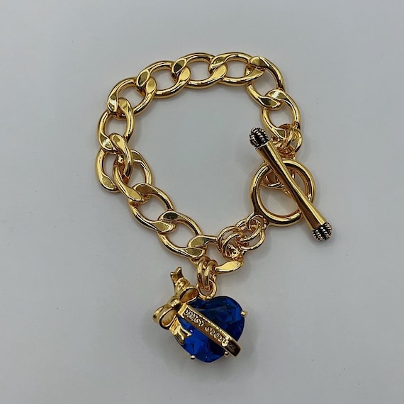 Juicy Couture Blue Heart Locket Charm Bracelet 16cm - Etsy
