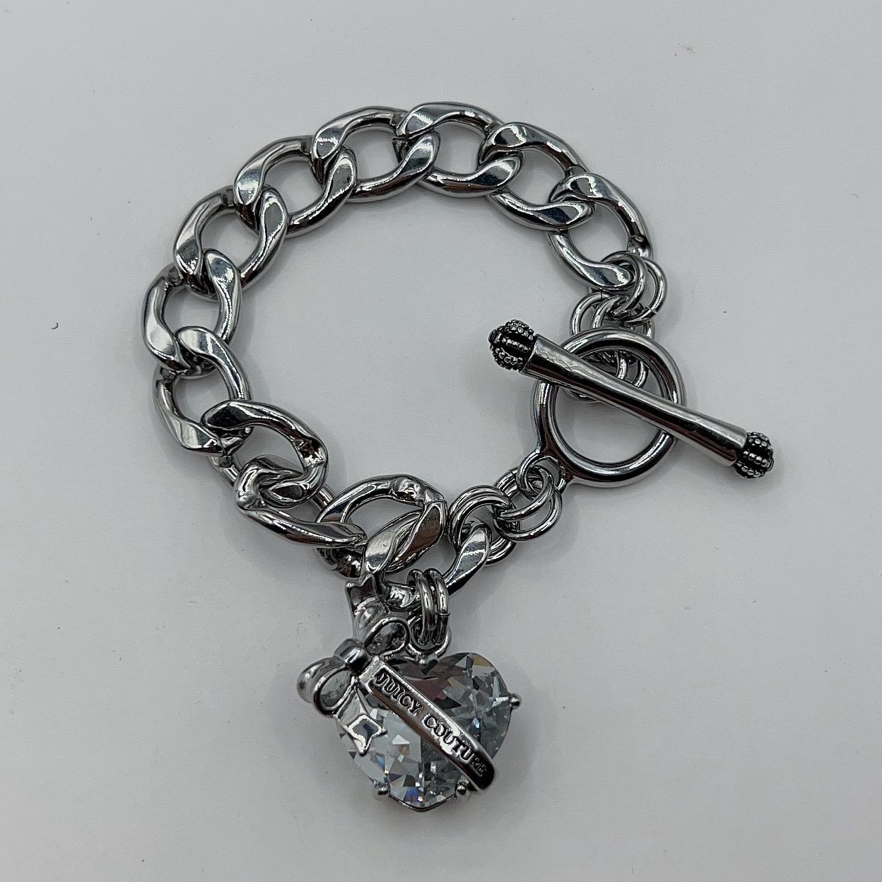JUICY COUTURE ハートチャーム ブレスレット Juicy Couture Gold Chain Link Heart Toggle Bracelet J Charm
