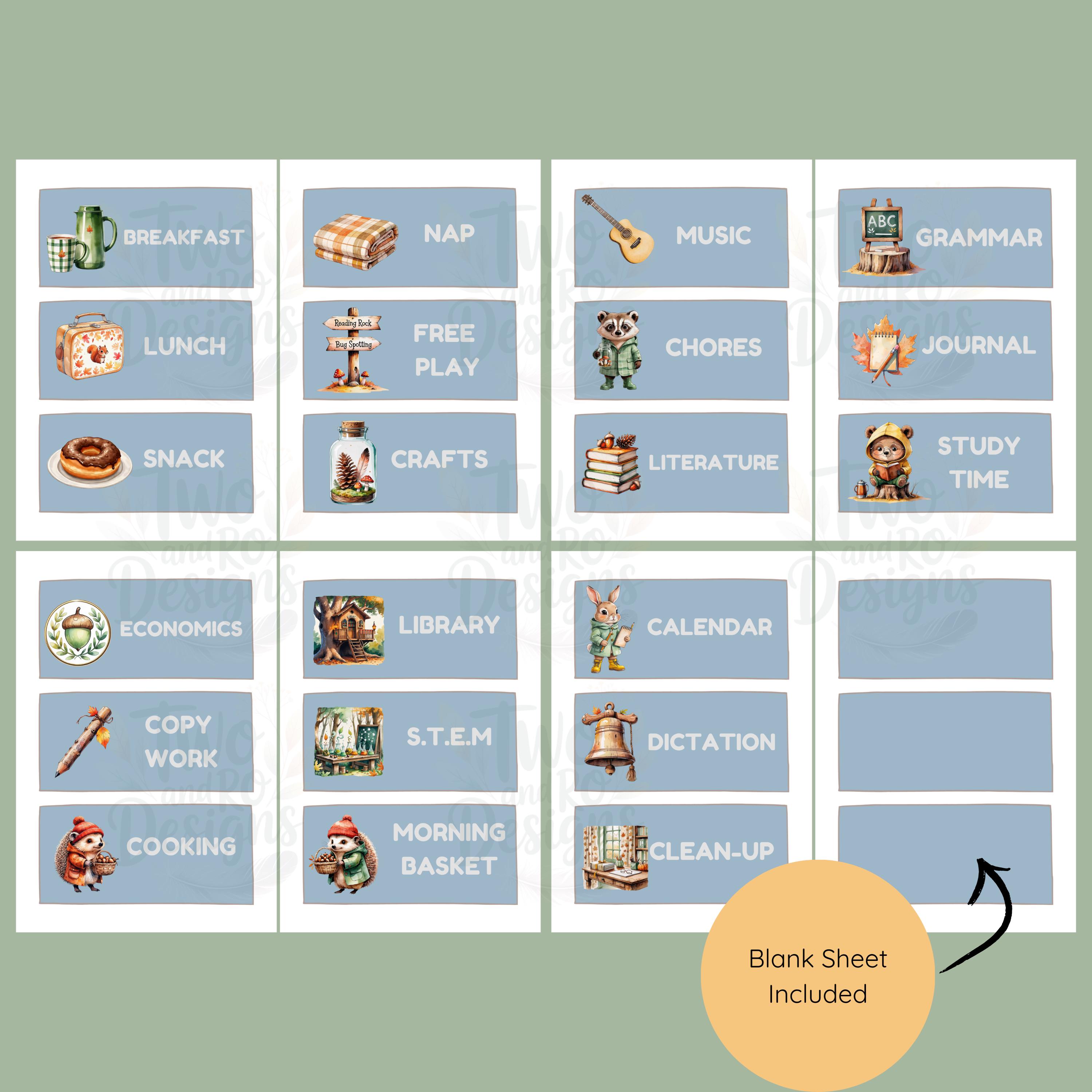 Storybook Weekly Routine Homeschool Daily Schedule Cards Printable, Kids Visual Routine Cards ...