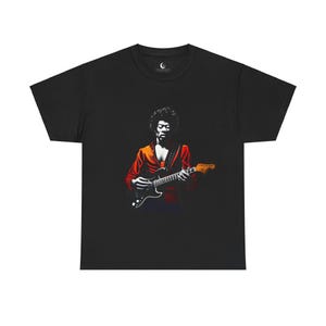 Jimi Hendrix Graphic Tee - Iconic Guitarist Short Sleeve Cotton Shirt