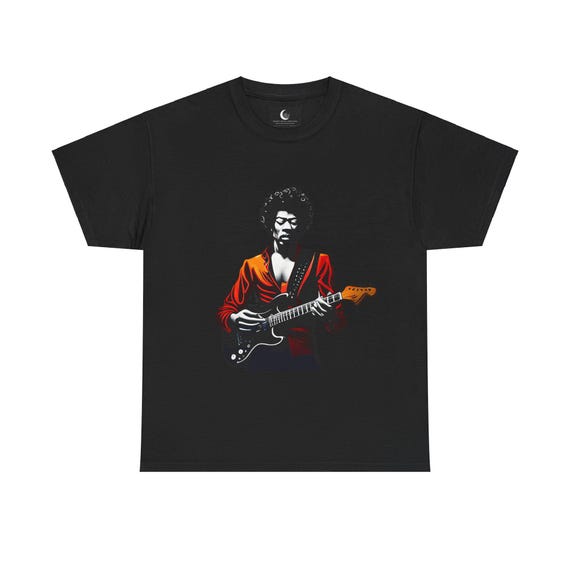 Jimi Hendrix Graphic Tee - Iconic Guitarist Short Sleeve Cotton 