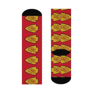Kansas City Arrowhead Original Art Cushioned Crew Socks image 6
