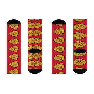 Kansas City Arrowhead Original Art Cushioned Crew Socks image 3