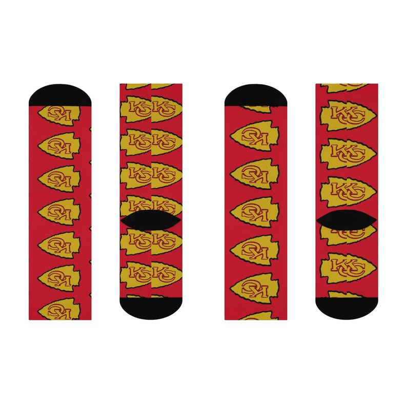 Kansas City Arrowhead Original Art Cushioned Crew Socks image 3