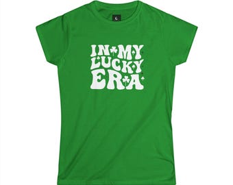 Camiseta de manga corta Lucky Era para el Día de San Patricio con diseño de trébol dibujado a mano, unisex