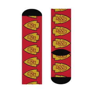 Kansas City Arrowhead Original Art Cushioned Crew Socks image 4