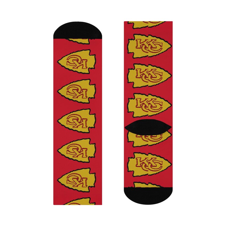 Kansas City Arrowhead Original Art Cushioned Crew Socks image 4