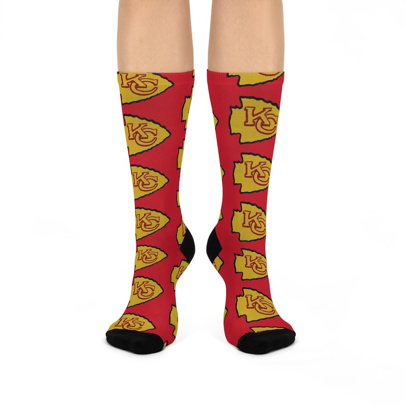 Kansas City Arrowhead Original Art Cushioned Crew Socks image 1