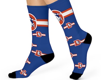 Denver Broncos Blue Socks – Hand-Drawn Football Fan Gear