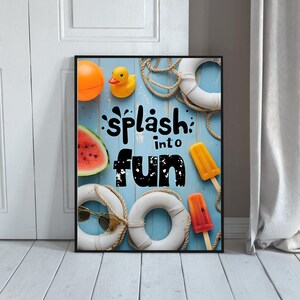 Splash Into Fun - Summer Wall Art Print (5 High-Res Digital Files)