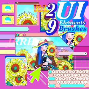 29 Procreate Brushes UI Elements Stamps Brushes Vol.2